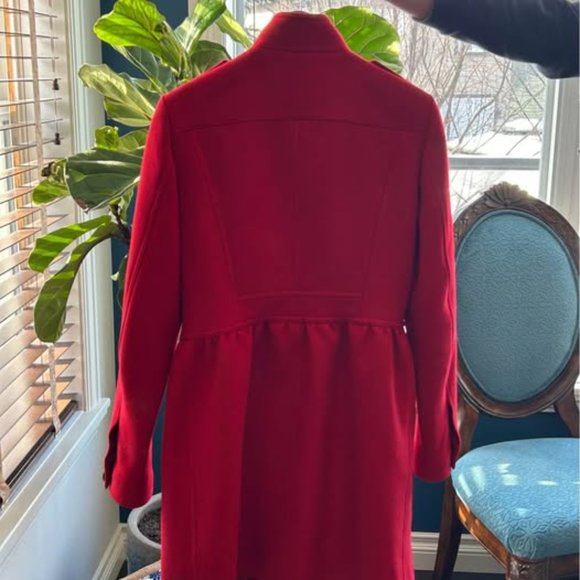Burberry Red Wool Coat - Picture 2 of 8